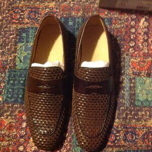 Curatore Men's Conte Woven Brown leather Loafers - 11 (EU44) - New with Box
